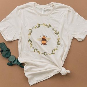 Watercolor Bee Tee - Bella Canvas - size medium